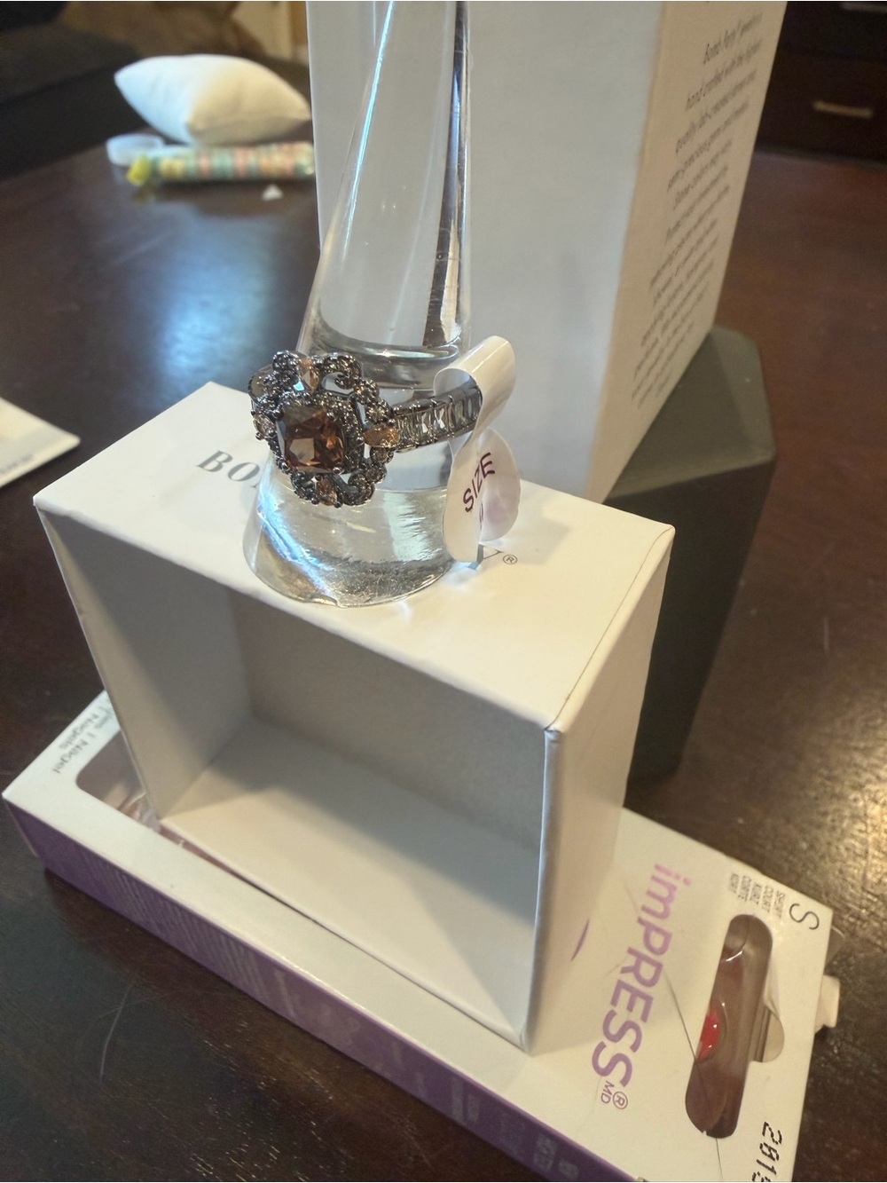 Smokey Topaz and Brown Tourmaline on Hematite - Picture 2 of 3